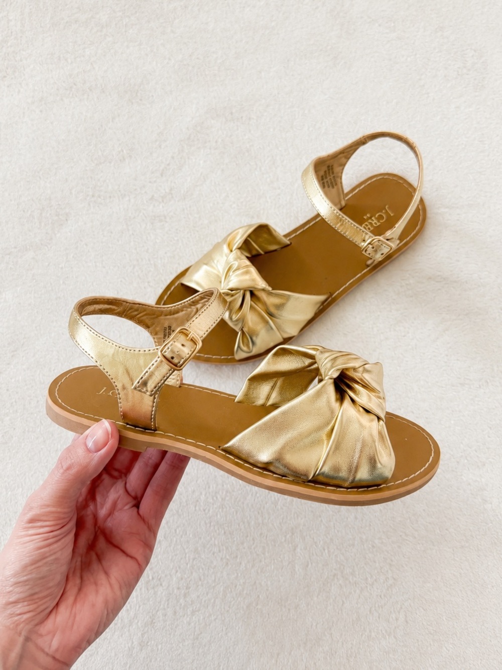 J.Crew Gold Bow Sandals Metallic
Ankle Strap Flat Sandals Size 1